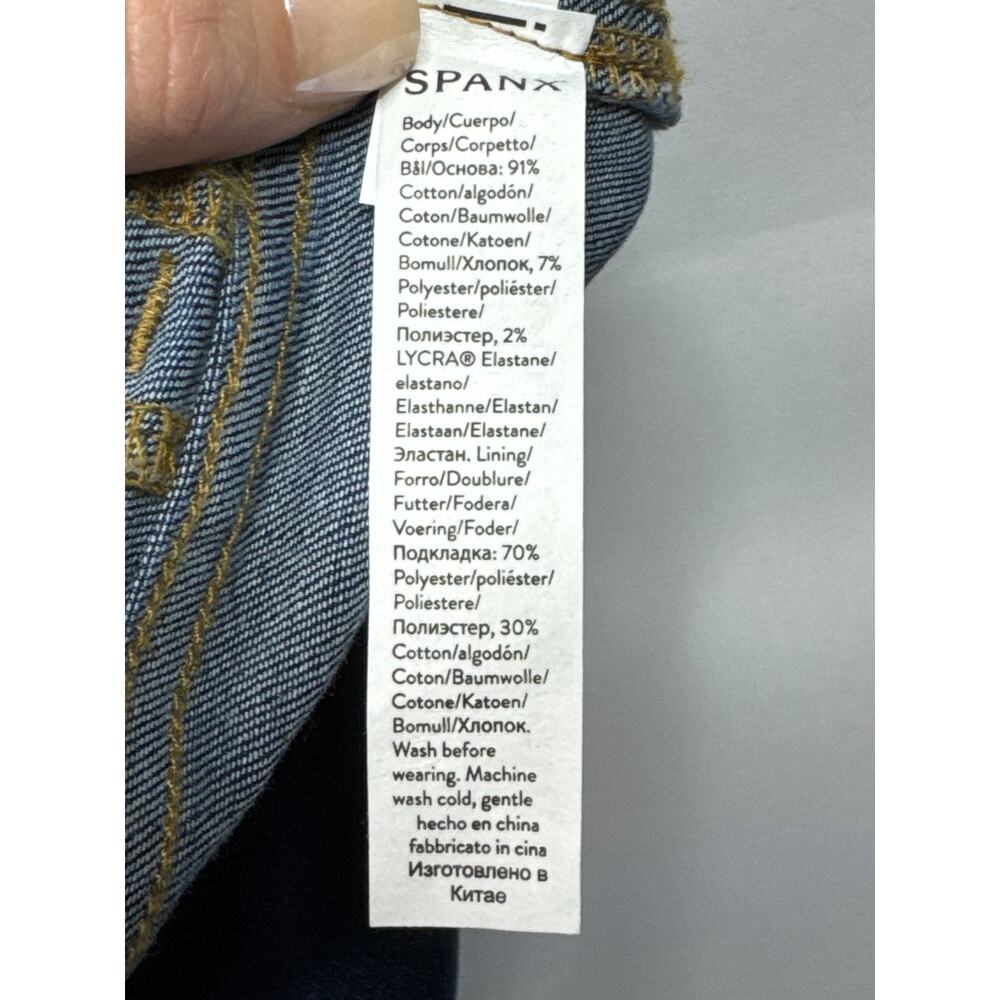 NWT Spanx Women's Flare Blue Stretch Denim Pull On Jeans - Size XL (34x34) - Picture 5 of 6